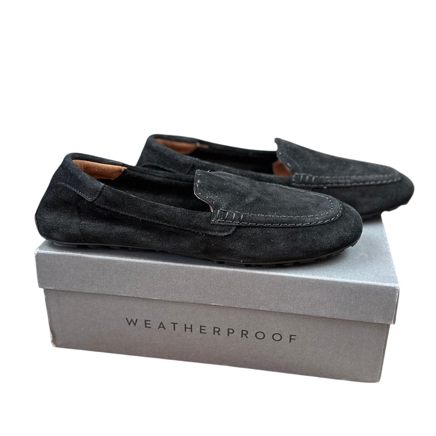 Aquatalia Nwb Sz 8.5 Mens Black Suede Driving Loafer Shoes Made In Italy